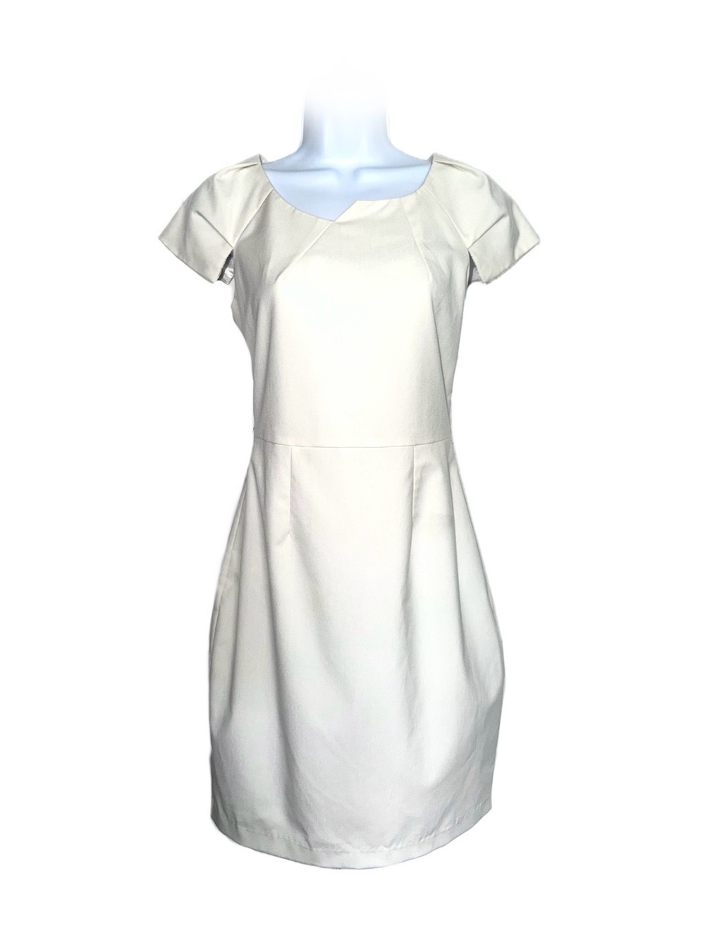C. Luce Cream White Short Sleeve Sheath Dress - Women’s Size Small